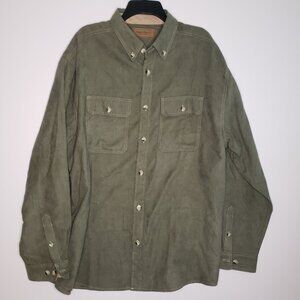 Clearwater Outfitters Shirt Men’s XXL Long Sleeve Button Soft Velvet Touch Green